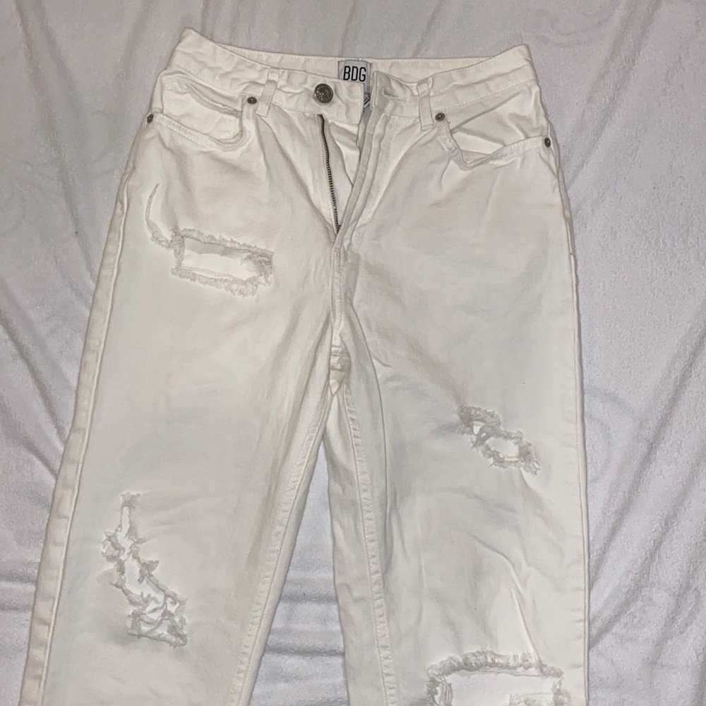 Urban Outfitters White Mom Jeans